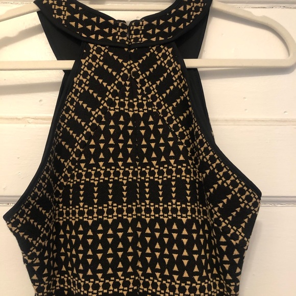 BCBG Max Azria Dress S Tribal Pattern Black & Tan - Picture 5 of 7